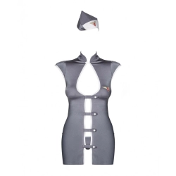 Costume Érotique Obsessive Stewardess Gris