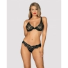 Ensemble de Lingerie Obsessive Luvae Noir S/M