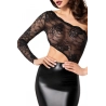 Robe mi-longue Erotica F339 wetlook et dentelle