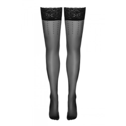 Bas autofixants noir Hold up 2 - Cotelli Legwear