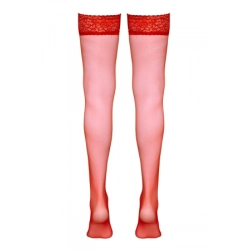 Bas autofixants rouge - Cotelli Legwear