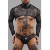 Crop top tulle noir transparent - Regnes