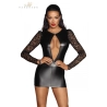 Mini robe wetlook et dentelle F253