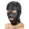 Cagoule BDSM 3 ouvertures en simili cuir - Fetish Tentation