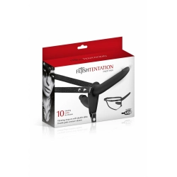 Gode ceinture Fetish Tentation Noir 15,5 cm